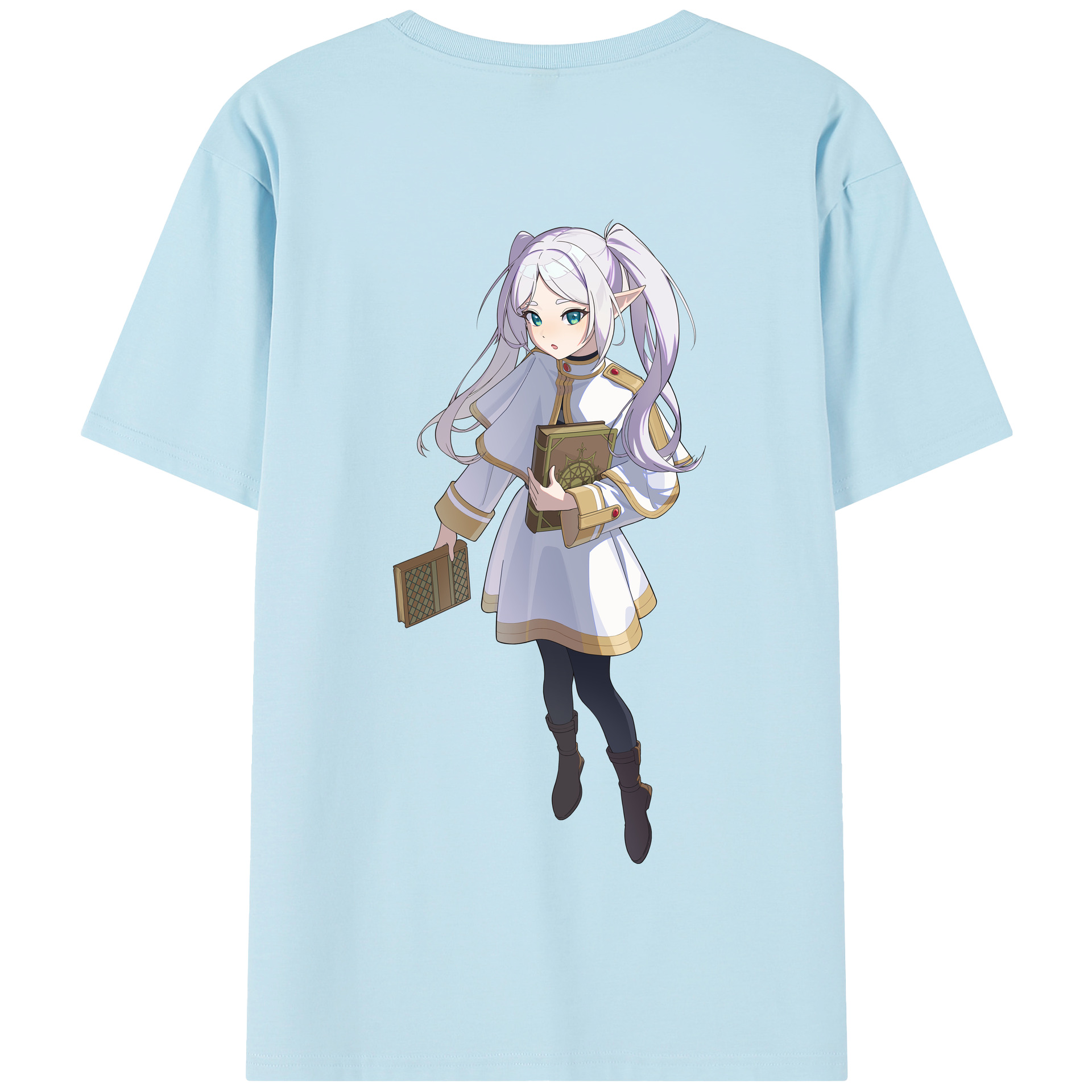 （画像用） 葬送のフリーレン Frieren 綿100％半袖Tシャツ（背面プリント）